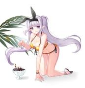 levia_(closers), closers, 1girl, all_fours, bare_shoulders