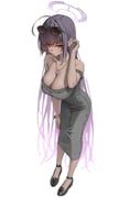 karin_(blue_archive), blue_archive, kono_(xerondan321), 1girl, alternate_costume