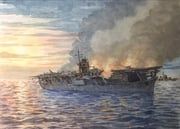 original, atelier_bono, aircraft_carrier, battle_of_midway, burning