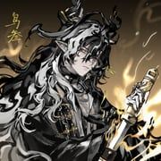 wang_(arknights), arknights, niao_san_partridge, 1boy, black_eyes