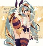 hatsune_miku, vocaloid, talentlesshuman, 1girl, :d