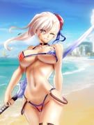 miyamoto_musashi_(fate), miyamoto_musashi_(swimsuit_berserker)_(fate), miyamoto_musashi_(swimsuit_berserker)_(second_ascension)_(fate), fate/grand_order, fate_(series)