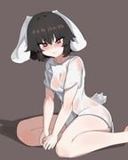 inaba_tewi, touhou, ranguiri, 1girl, :3