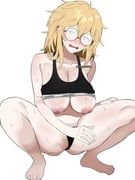 original, empty_work, 1girl, black_bra, black_panties