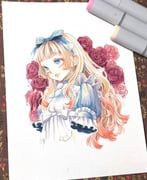 original, hatsuka5526, 1girl, apron, art_tools_in_frame