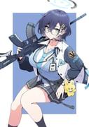 chihiro_(blue_archive), blue_archive, ryusei_(ster0629), 1girl, aqua-framed_eyewear