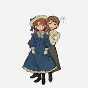 original, nagashino_moki, 2girls, :p, behind_another
