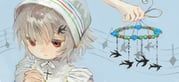 original, paekoneko, 1girl, blue_background, bonnet