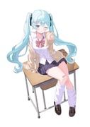 hatsune_miku, vocaloid, fuyu_sakurasaki, 1girl, aqua_eyes