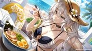 shishiro_botan, shishiro_botan_(slurping_frenzy), ssrb_(shishiro_botan), hololive, hololive_dreams