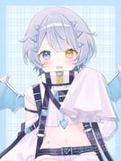 original, fuyu_sakurasaki, 1girl, blue_background, blue_eyes