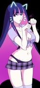 stocking_(psg), panty_&_stocking_with_garterbelt, cynthonisbabe, 1girl, black_background