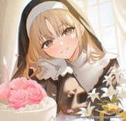 sister_claire, sister_claire_(1st_costume), nijisanji, sakurada_nana, 1girl