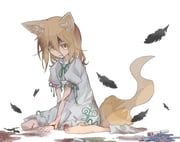 kudamaki_tsukasa, touhou, pumi_piko, 1girl, animal_ear_fluff