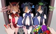 kaguya_(blue_archive), rumi_(blue_archive), shun_(blue_archive), blue_archive, cawl