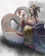original, darumatsu322, black_hair, black_kimono, bone_hair_ornament