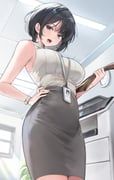 original, sarukana, 1girl, :o, black_hair
