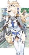 sigrid_de_l'azur, zenless_zone_zero, umiinu_(umi_inu11), 1girl, animal_ears