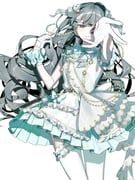 tsukino_mito, nijisanji, 393_kani_(sakusa_kani), 1girl, aqua_bow