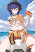 belle_(summer_skies)_(zenless_zone_zero), belle_(zenless_zone_zero), eous_(zenless_zone_zero), zenless_zone_zero, wooru60