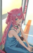 original, sedai, 1girl, animal_ears, bare_arms