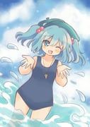 kawashiro_nitori, touhou, silverrain, :d, blue_eyes