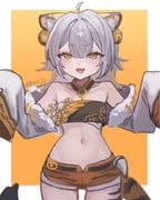 cogane_rang, stellive, munzi_111, 1girl, ahoge