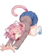 natsuki_(doki_doki_literature_club), doki_doki_literature_club, skreamyy, 1girl, animal_ear_fluff