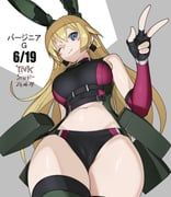 virginia_glynnberets, alice_gear_aegis, takada_kazuhiro, 1girl, animal_ears