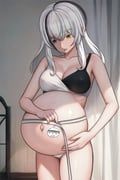 shu_er_shu_san_de_shao_ge, 1girl, bikini, black_bikini, black_streaks