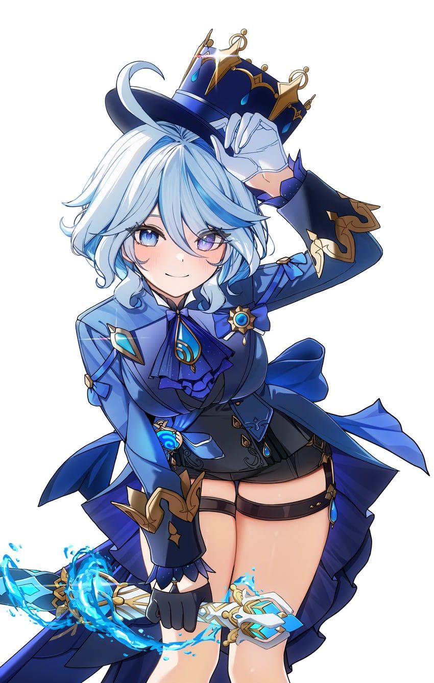 furina_(genshin_impact), genshin_impact, hvvg2353, 1girl, ahoge