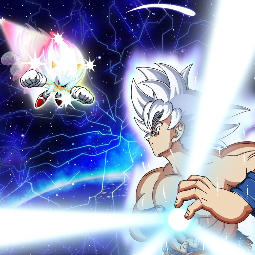 hyper_sonic, son_goku, sonic_the_hedgehog, dragon_ball, dragon_ball_super