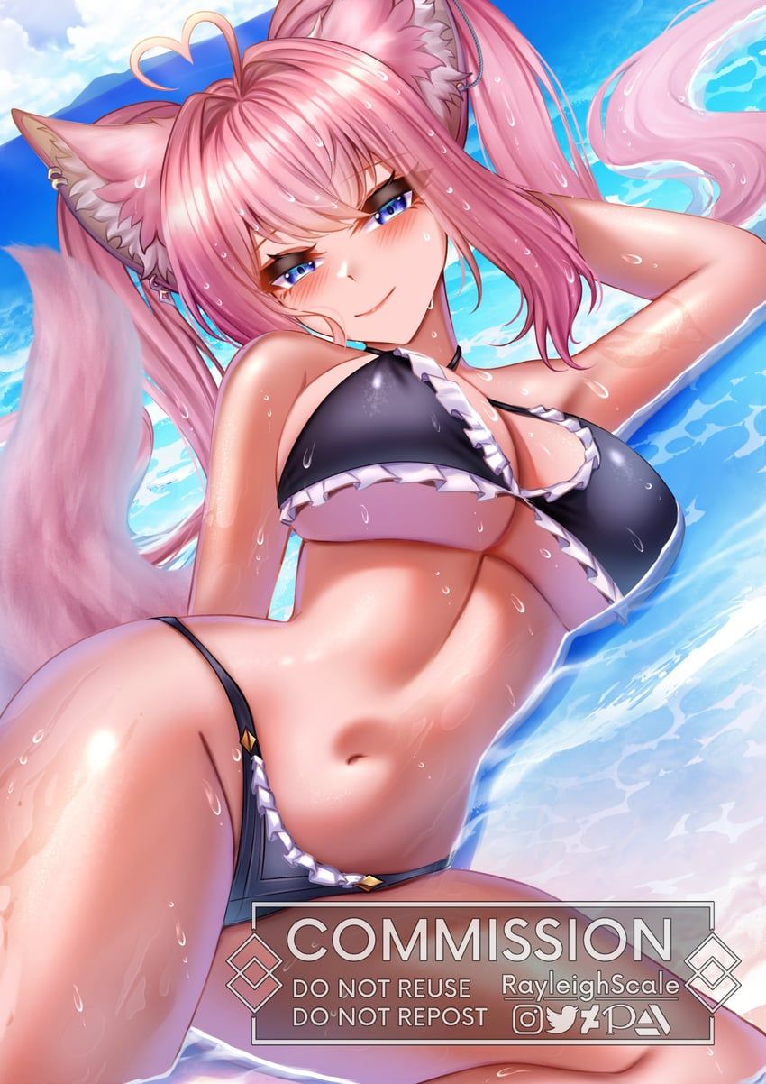 indie_virtual_youtuber, rayleigh_scale, 1girl, ahoge, animal_ear_fluff