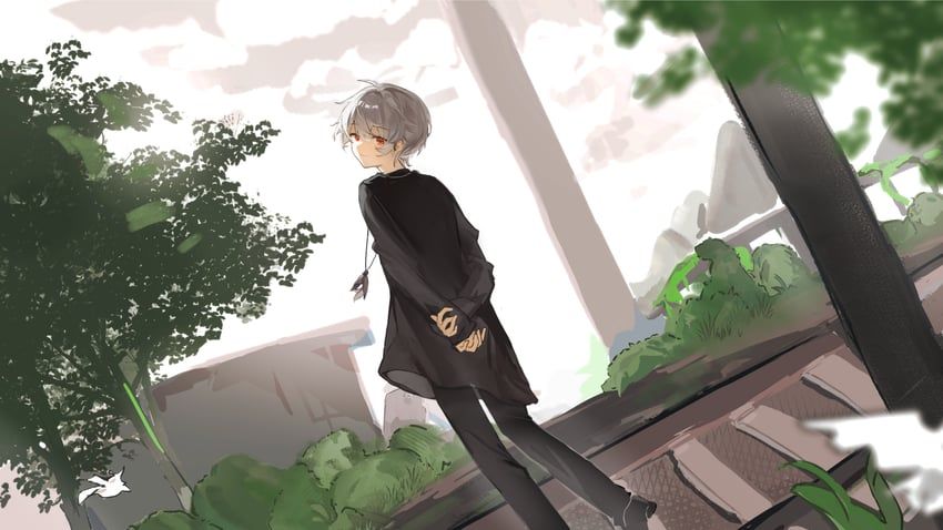 mafumafu, indie_utaite, sakanachan_2th, 1boy, backlighting