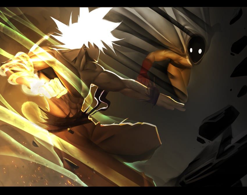 saitama_(one-punch_man), son_goku, death_battle, dragon_ball, one-punch_man