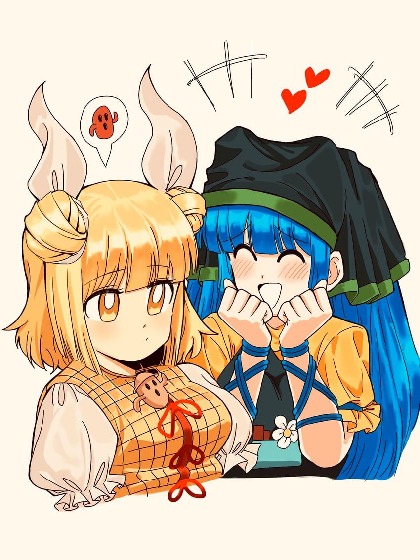 haniyasushin_keiki, joutouguu_mayumi, touhou, turtle-kun, +++
