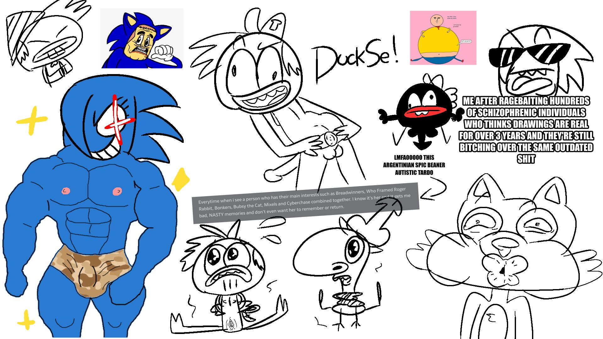 Blonic, Breadwinners, Buhdeuce, Caillou, Goatse