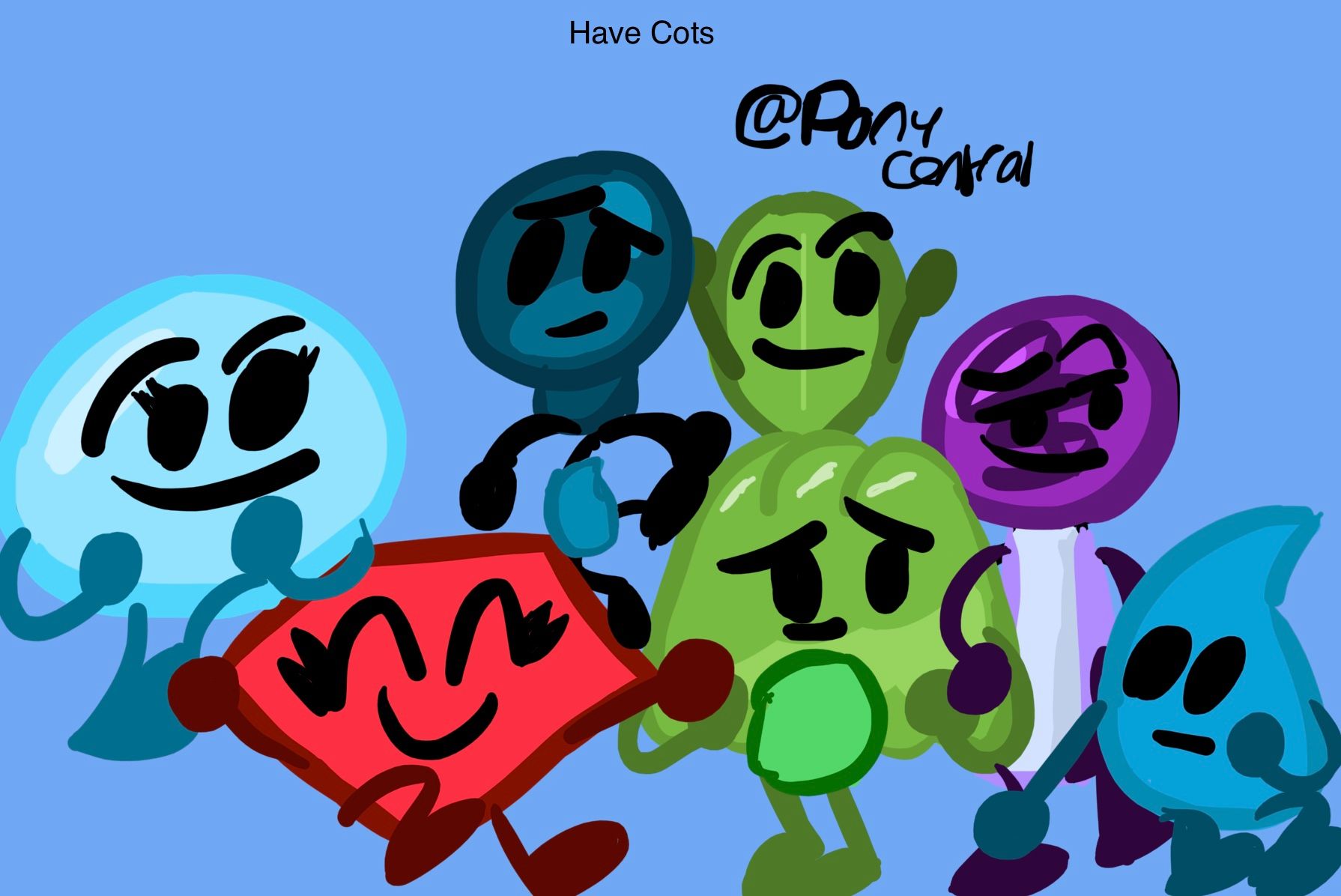 Balloony, Battle_for_Dream_Island, Bubble, Gelatin, Have_cots