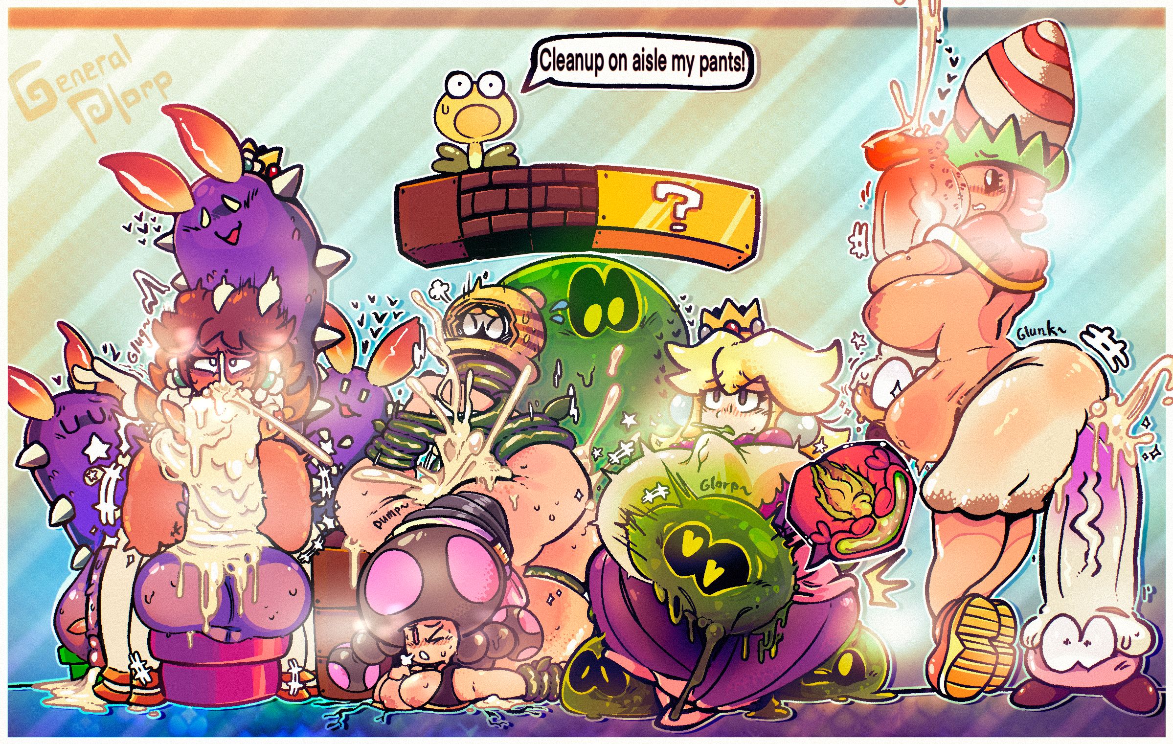 GeneralPlorp, Poplin, Princess_Daisy, Princess_Peach, Sproing