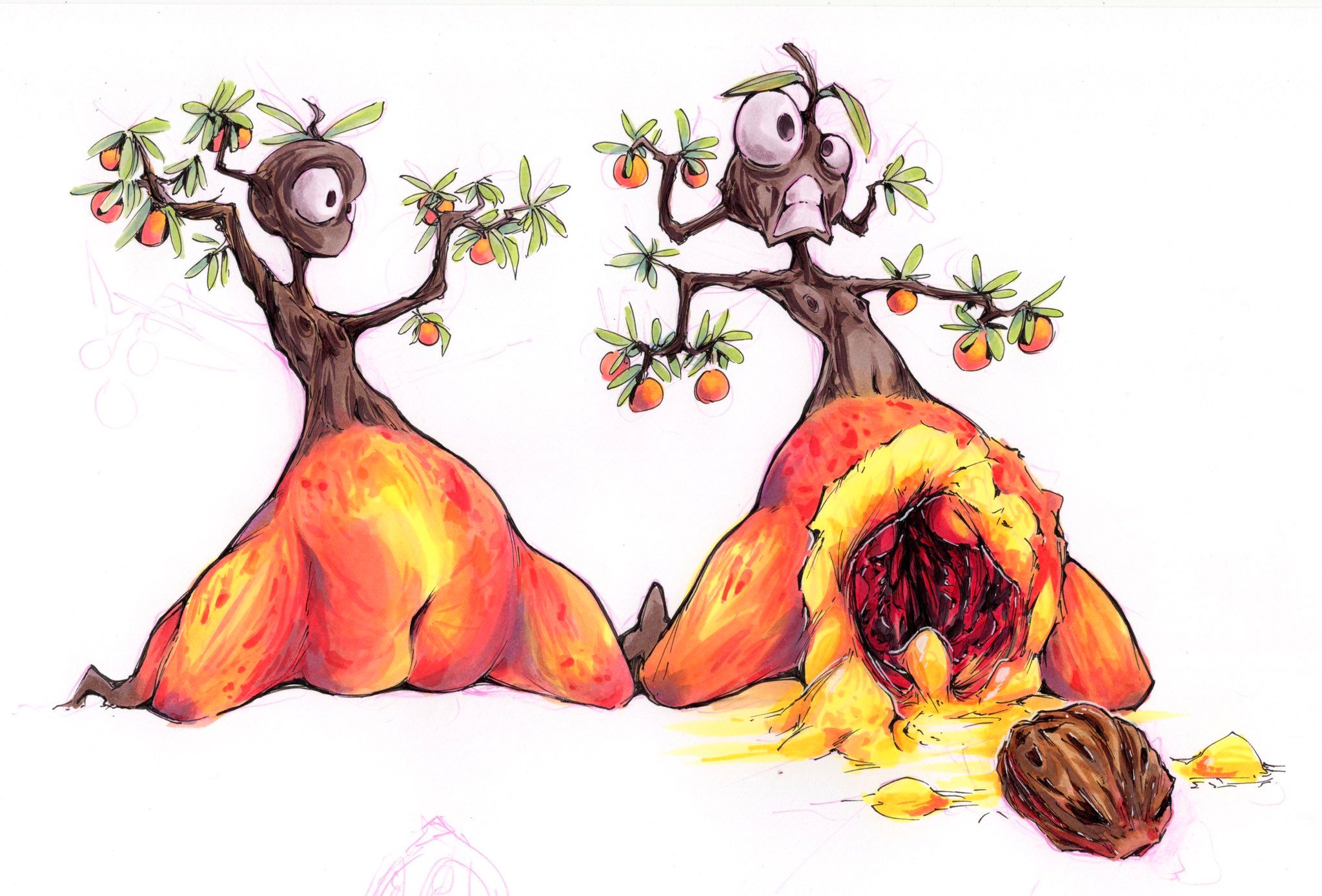 Peach, Tableguy, food, fruit, inanimate
