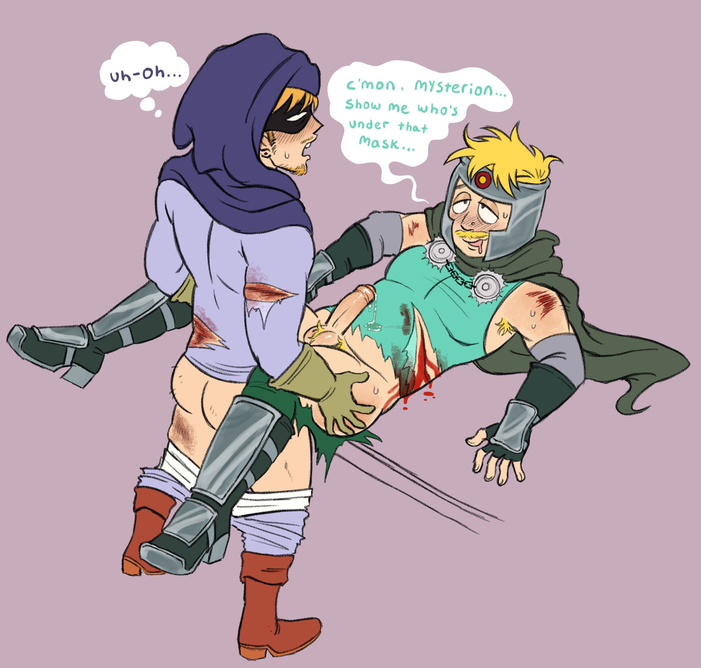 Kenny_McCormick, Leopold_Butters_Stotch, Mysterion, Professor_Chaos, South_Park
