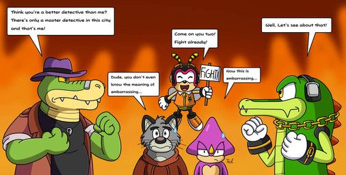 brok_(brok_the_investigator), charmy_bee, espio_the_chameleon, graff_filsh, vector_the_crocodile