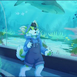 applepup, ambient_fish, ambient_sealife, ambiguous_gender, anthro