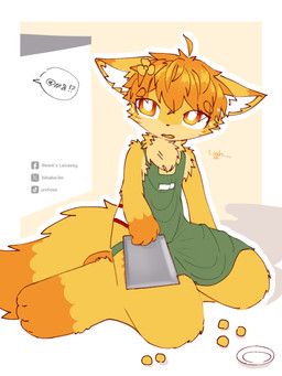 bikabe3m, 4_fingers, anthro, apron, apron_only