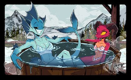 nyx_(zylix), tethys_(xasaviko), herny, anglerfish, anglerfish_humanoid