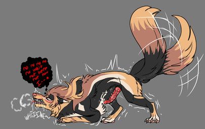 luminousamphiptere, 2_tails, ahegao, bared_teeth, black_body