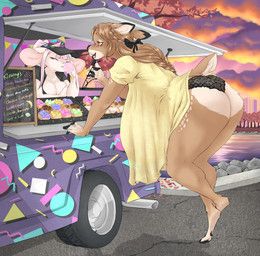fiona_fawnbags_(dullvivid), kimberly_(dullvivid), dullvivid, anthro, blowing_bubble_gum