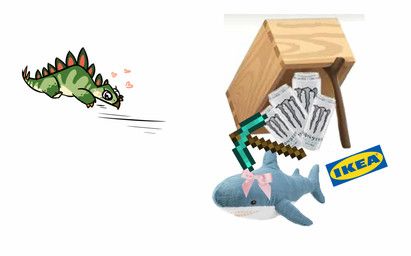 blahaj, briar_the_stegosaurus, ikea, microsoft, minecraft