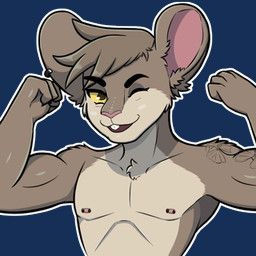 anthro, arm_tuft, biceps, buckteeth, cheek_tuft