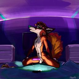 allegro_(allegrofox), allegrofox, animal_genitalia, anthro, aroused
